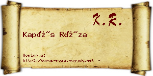 Kapás Róza névjegykártya